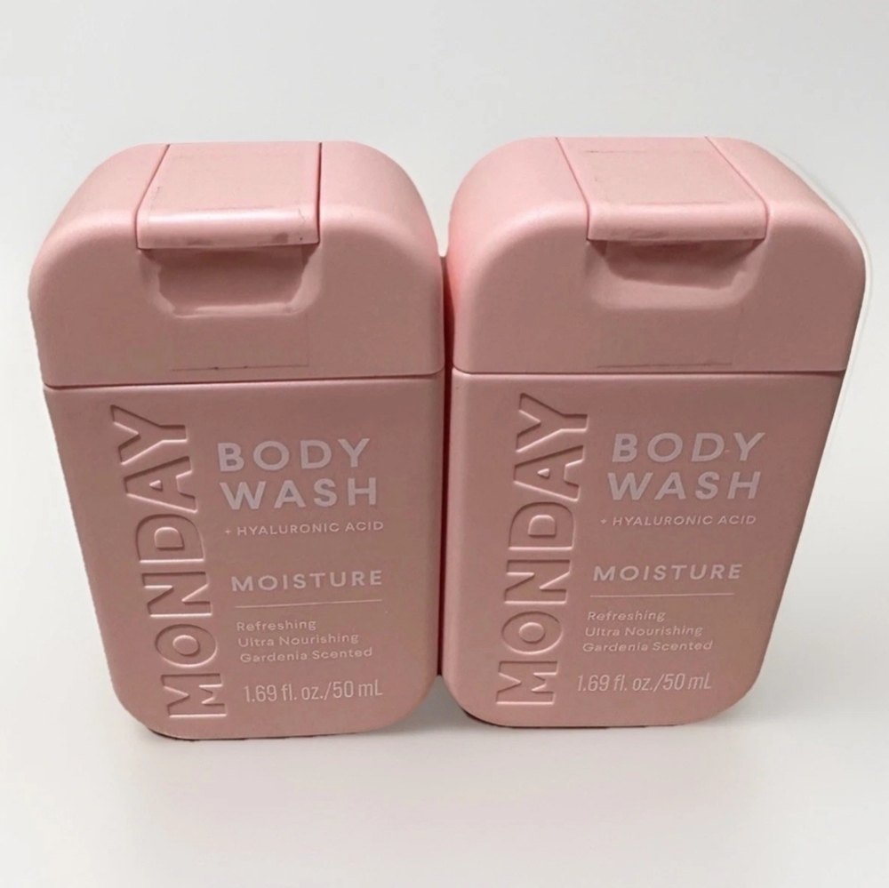 NWT MONDAY Body Wash Moisture Travel Size 1.69 fl oz. Set of 2